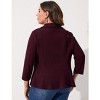 BLUEMING Womens Plus Size Blazers Business Casual Knit Blazer Long Sleeve Shawl Lapel High Waist Jackets - 2 of 4