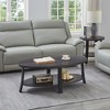 3-Piece Wood Veneer Contemporary Oval Coffee Table Set with Shelf and Wide-Curved Legs for Living Room Storage and Display - 3 of 4