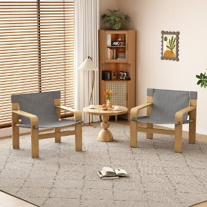NicBex Modern Accent Chair Linen Fabric Reading Chair with Solid Wood Frame, Comfy Armchair for Living Room, Detachable and Washable - 1 of 4