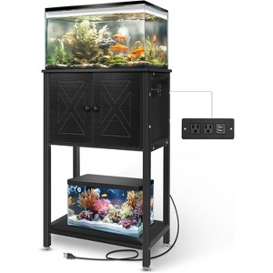 MaseiKar 5-10 Gallon Fish Tank Stand, Heavy Duty Aquarium Stand with Cabinet & Power Outlets for Fish Tank Accessories Storage, Double Tank Stand - 1 of 4
