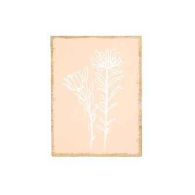 VIP Wood 9.5 in. Pink Floral Pattern Wall Art