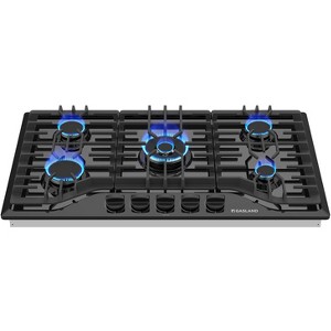 GASLAND PRO GH2365EF 36-Inch 5-Burner Built-in Gas Cooktop, NG/LPG Convertible, Black Enamel - 1 of 4