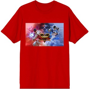 Street Fighter V Ryu Chun-Li Gill Characters Men's Red T-Shirt - 1 of 1