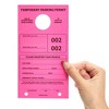 Juvale 100 Pack Pink Temporary Parking Permit Hang Tags for Car Rear View Mirror, Numbered 1-100 Plastic Hanging Placards, Bulk, 7.75 x 4.25 In - 4 of 4