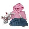 Fashionable Pink Hoodie with Jeans and Sneakers for Labubu Dolls - 4 of 4