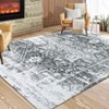 Washable Rugs 4x6 Non Slip - Vintage Traditional Area Rug for Bedroom, Low Pile Stain Resistant Machine Washable Carpet with Anti-Skid Backing - 2 of 4