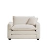 Light Beige Corduroy Fabric, Comfortable Single Accent Chair Deep Seat Sofa With One Pillow - 4 of 4