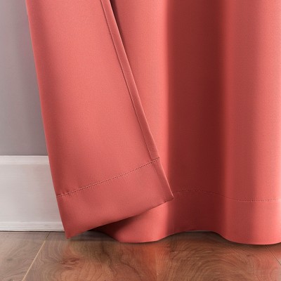 Sunset Coral Blackout Polyester Kids' Grommet Curtain Panel, 40" x 95"