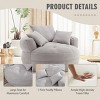 MOONMISS Oversized Barrel Accent Chairs,Round Lazy Sofa with 3 Pillows,Comfy Armchair with Thick Base for Living Room,Bedroom,Apartment - 4 of 4