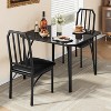 3-Piece Glass Dining Set for 2 – Space-Saving Kitchen Table with Chamfered Edges & Upholstered Chairs, Apartment-Sized Table Set - 2 of 4