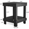 Tribesigns All Wooden Square End Table with 2 Storage Shelves, Farmhouse Side End Table for Living Room, Chairside Table for Small Spaces - 3 of 4