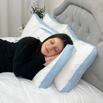 Imaginarium 4pk Latex and Fiber Pillows with Cooling Covers: Standard Soft/Medium Size, Zip Closure, Gusset Design, 280 Thread Count