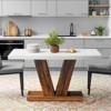 MAYEERTY 47" Dining Table, Farmhouse Wooden Kitchen Dinner Table with Duty Pedestal - 3 of 4