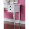 Vynxaria Contemporary Bedroom Vanity Set with Foldable Mirror & Stool - White Finish - 2 of 4