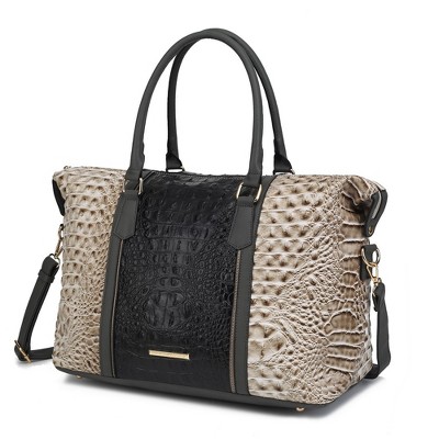 MKF Collection Raven Faux Crocodile-Embossed Women’s Duffle Bag by Mia K