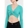 Women's Front Twist Cropped Top - Grey Lab - 4 of 4