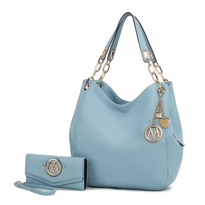 MKF Collection Ashley Vegan Leather Women’s Hobo Shoulder Bag with Wristlet Wallet by Mia K
