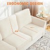 83 Inch Modern 3 Seater Sofa, Comfy Deep Seat Lounge Loveseat, Washable Detatchable Covers, Comfy Chenille Couch, for Living Room, Apartment - 3 of 4
