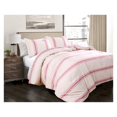 King Size Red Cotton Reversible Comforter Set