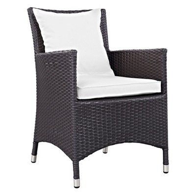 Convene Dining Outdoor Patio Armchair in Espresso White - Modway