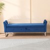 NicBex Modern Rectangular Velvet Ottoman Bench with Hollow Armrests,Wide Storage Ottoman for Living Room,Bedroom - 3 of 4