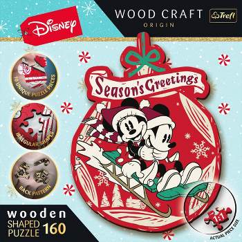 Disney Mickey & Minnie Holiday Wood Puzzle 160 pc: Trefl, Creative Thinking, Wood Craft, Jigsaw, 12+