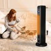 HOMCOM 2-In-1 Portable Electric Tower Heater, Oscillating Space Heater for Indoor Use with Remote Control, 8H Timer, 750W / 1500W, Black - 3 of 4