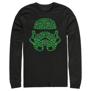 Men's Star Wars St. Patrick's Day Shamrock Stormtrooper Long Sleeve Shirt - 1 of 4