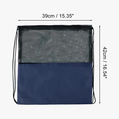 Unique Bargains Drawstring Backpacks Polyester Navy Blue 1 Pc — фото 2