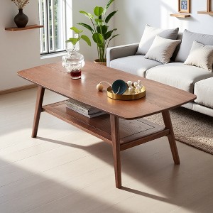 47.2" Solid Wood 2-Tier Coffee Table - 1 of 4