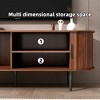 Sapphtopaz Modern TV Stand for TVs Entryway Table with Round Corner Storage Cabinet with Vertical Stripe for Living Room - 4 of 4
