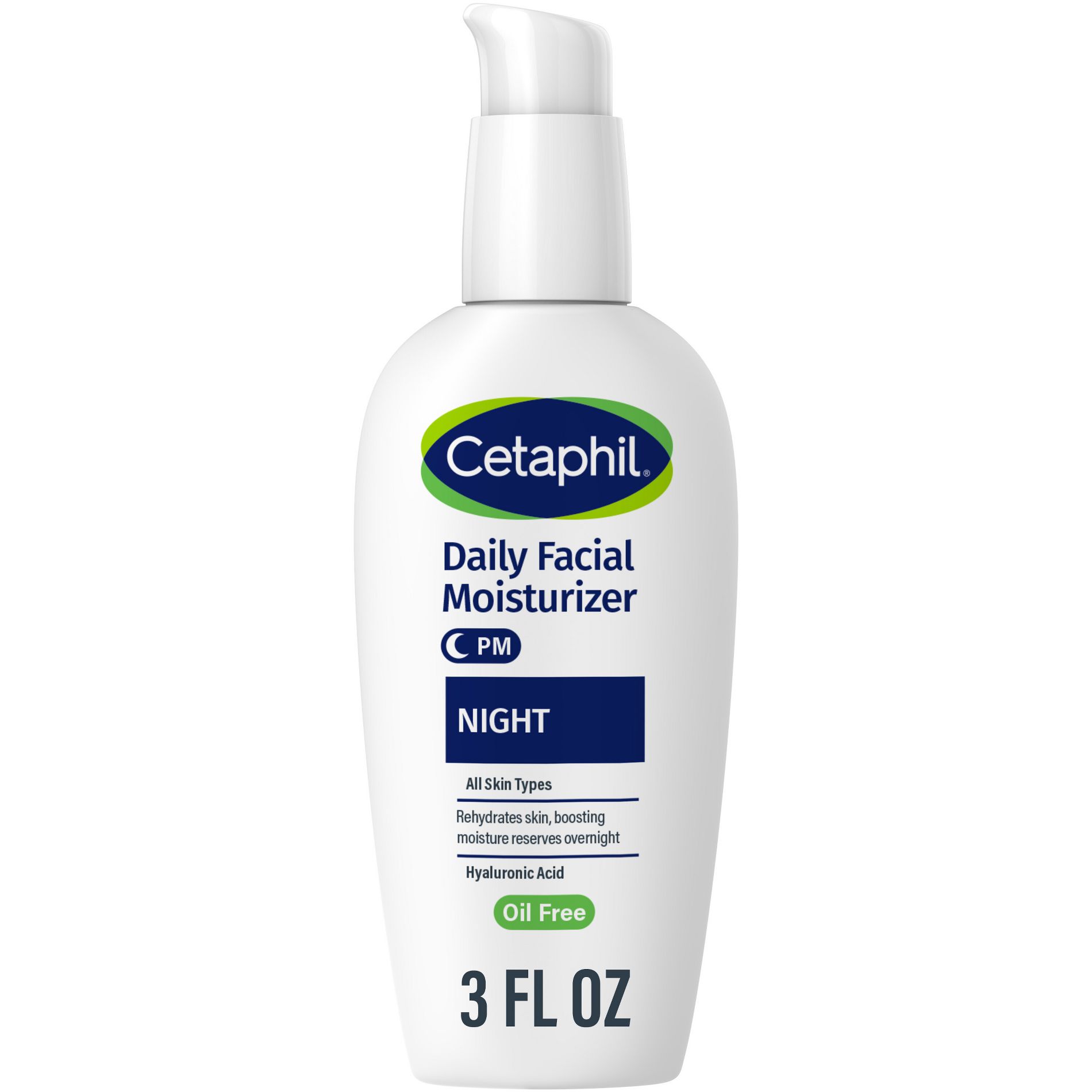 Cetaphil Daily Oil Free Face Moisturizer for Night - 3oz: Contains Glycerin, Lotion, For Normal & Sensitive Skin, Unscented