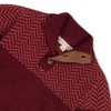 Hope & Henry Boys' Organic Long Sleeve Mock Neck Button Sweater with Intarsia Yoke, Oxblood Herringbone, 18-24 Months - 2 of 4