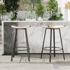 Counter Height PVC Handwoven Backless Bar Stools with Round Footrest Set of 2 for Indoor & Outdoor - 3 of 4