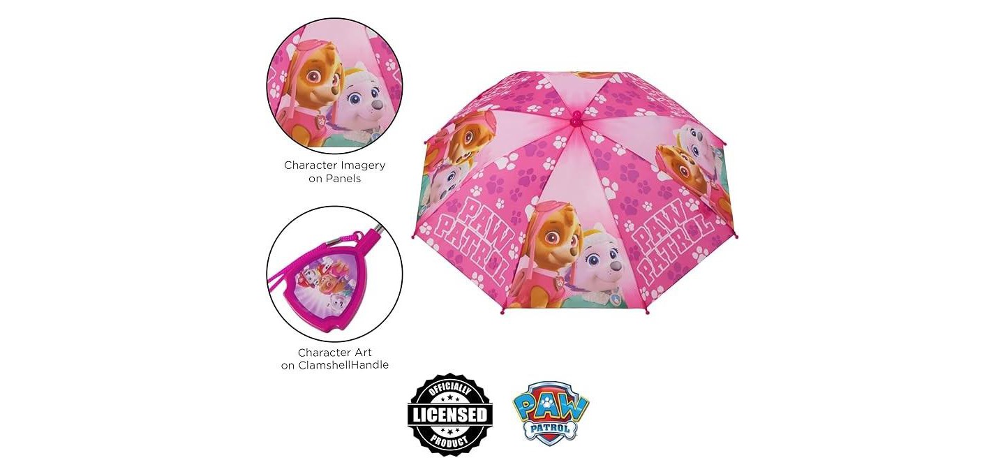 Nickelodeon Paw Patrol Girl’s Raincoat and Umbrella Set, Toddlers Ages 2-3 (Dark Pink), цвет: Тёмный розовый — фото 6