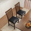 Tangkula Wooden Dining Chair Set of 2 w/Rubber Wood Frame & Padded Seat & Curved Back - 2 of 4