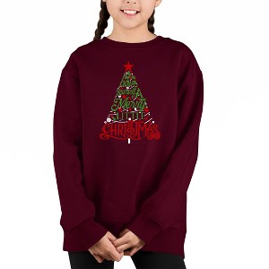LA Pop Art Have Yourself a Merry Little Christmas - Girl's Word Art Crewneck Sweatshirt - 1 of 4