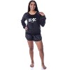 AC/DC Womens' Classic Logo Symbol Sweater and Shorts Sleep Pajama Set Black - 2 of 4