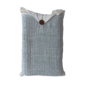 Storied Home Cotton Waffle Weave Tea Towels with Kantha Stitch, Red and Green, Set of 2 in Cotton Bag - 1 of 2