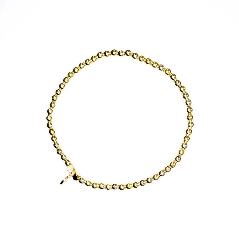 ETHIC GOODS Women's Gold Hematite Stone Stacking Bracelet, 3 of 6
