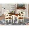 HomeStock 5-Pc Buttermilk and Cherry Solid Wood Top - Dining Room Set - Seats 4 - 2 of 4