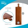 BIRDROCK HOME Acacia Wooden Serving Board with Handle - 31.5" Charcuterie Tray for Cheese, Meat, Fruit & Bread - Espresso Natural Wood. - 3 of 4