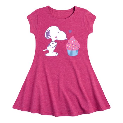 Girls' - Peanuts -  Fit & Flair Cap Sleeve Dress - image 1 of 3