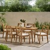 Christopher Knight Home Llando Outdoor Acacia Wood 7 Piece Dining Set with Cushion - 2 of 4