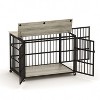 Gulches ransform Your Home into a Dog - Friendly Haven: Grey Wrought Iron Dog Crate with Side Access - 4 of 4