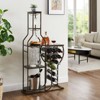 SEVOBAL Racks Five Tier Freestanding Bakers Rack with Hanging Glass Holder and Organized Storage for Rooms, Gray, 28.74"*9.53"*53.94" - 2 of 4