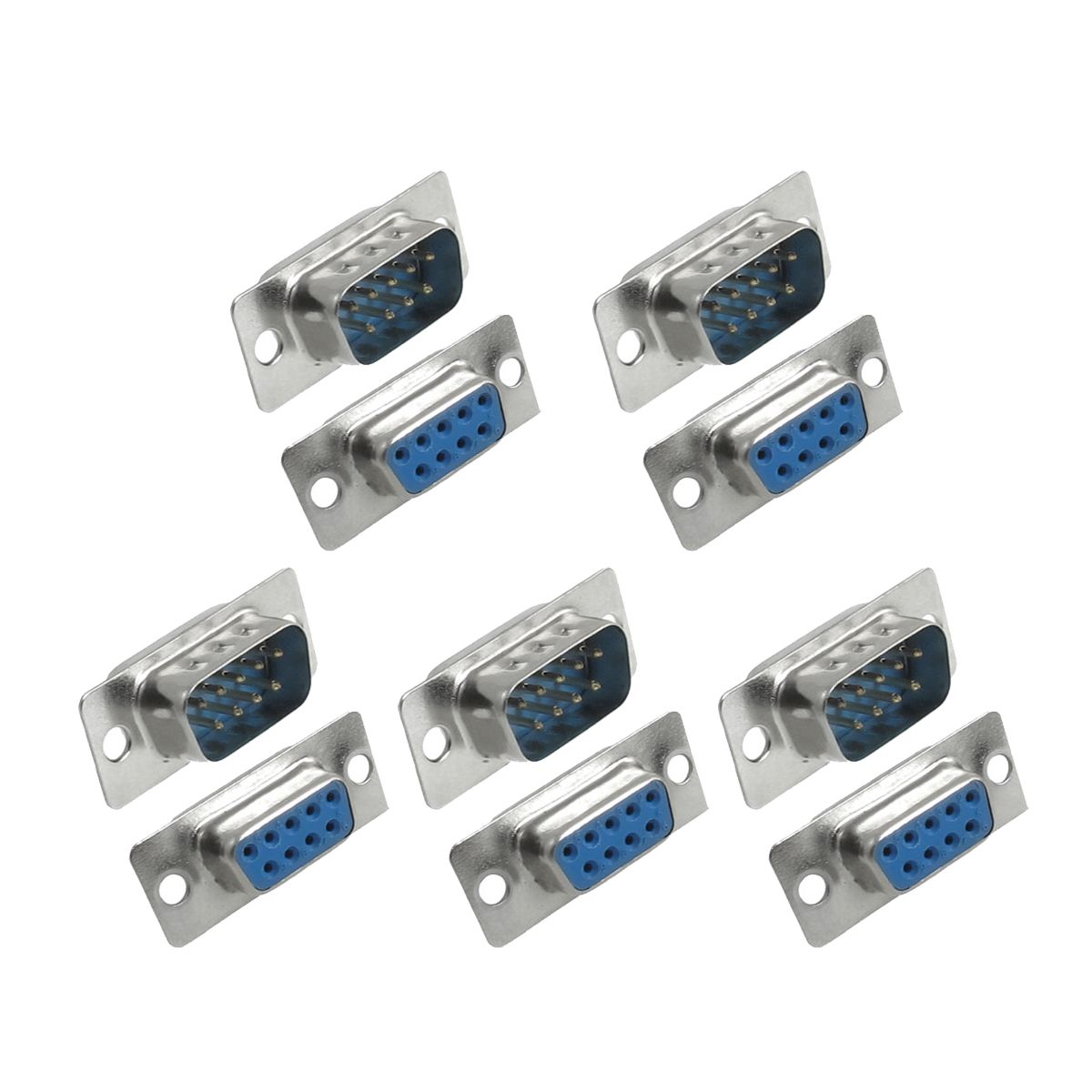 Unique Bargains Metal Solder Type DB 9 Pin Female to Male Serial Cable Adapter Pack of 10 - thumbnail 5