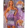 Allegra K Women's Spaghetti Straps Lace-up Mini Party Sparkle Glitter Bodycon Dress - 2 of 4