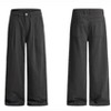 Clotth Womens Pinstripe Pleated Pants - Mid-rise Loose Straight Legs Fit with Pockets, Wide-Leg Streetwear Pants for Women & Men - 4 of 4