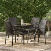 GDFStudio Rue Outdoor Wicker and Tempered Glass 5 Piece Dining Set - 2 of 4
